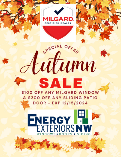 Autumn Sale poster for Milgard windows and doors discounts